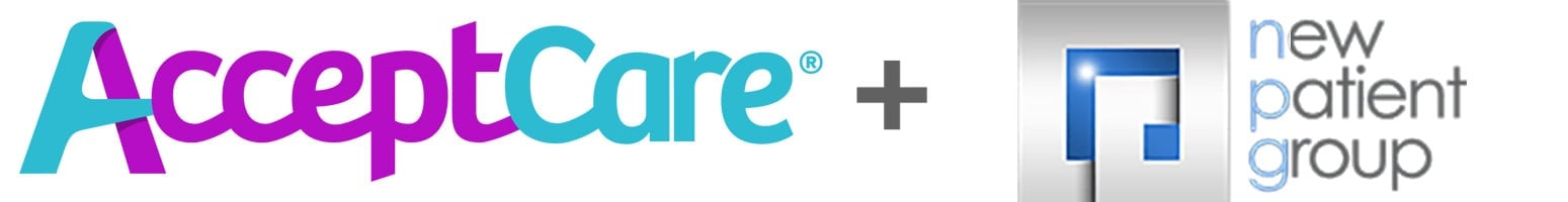 AcceptCare and New Patient Group logos